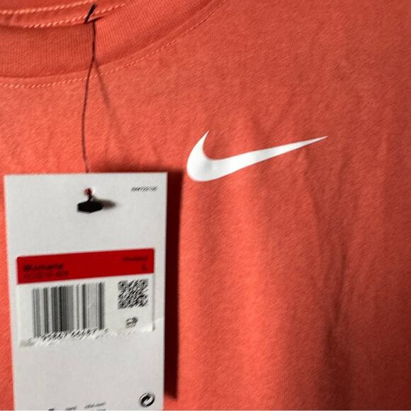 Nike Women’s Athletic Sporty Workout Crew Neck Short Sleeve Orange T-Shirt Sz L - Picture 6 of 9
